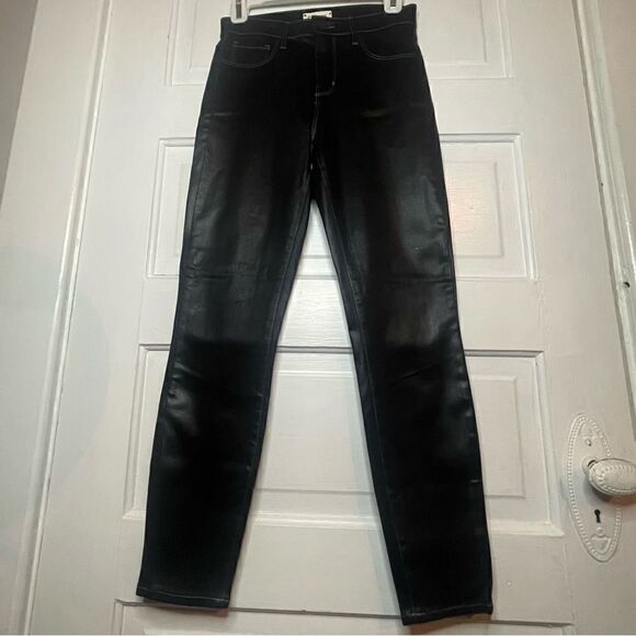 L’AGENCE Margot Skinny High Rise Contrast Coated Noir - Picture 2 of 15